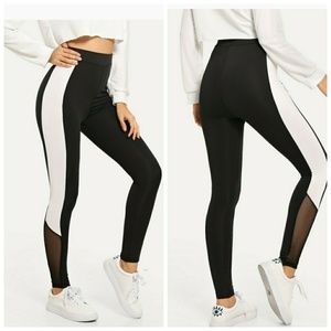 Black & White Colorblock Leggings M/L